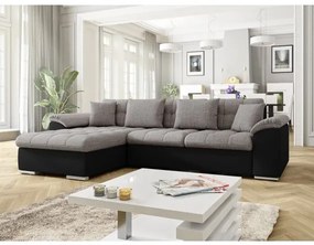Ъглов диван Diana-Черен - светлосив-ляв