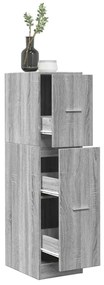 855163 vidaXL Шкаф органайзeр, бетонно сив, 30x41x118 см, инженерно дърво