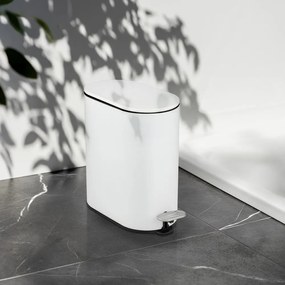 Стоманено кошче за боклук с педал в матово бял цвят 5 l Collungo – Wenko