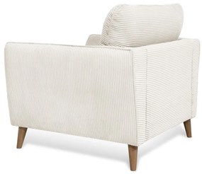 Бяло кресло от рипсено кадифе Paris – Scandic