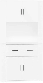 3185367 vidaXL Висок шкаф, бял, инженерно дърво