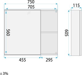 Комплект мебели за баня с мивка Denver 80cm Grey