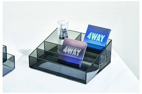 Матово черен органайзер за козметика за баня от рециклирана пластмаса Nail Station - iDesign