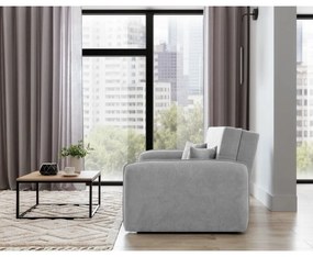 Светлосив шенилов разтегателен диван с място за съхранение 155 cm Laine – ELTAP