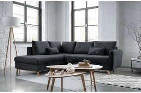 Тъмно сив ъглов разтегателен диван ляв ъгъл, Scandic Lagom - Miuform