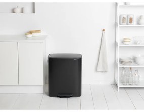 Кош за боклук Brabantia Bo Pedal 1003191, 2x30 л, Плавно затваряне, Противоплъзгаща основа, Черен