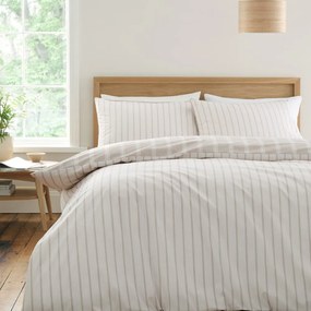Бежово двойно удължено памучно спално бельо 230x220 cm Ashford Stripe – Bianca