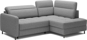 Сив кадифен разтегателен ъглов диван с място за съхранение (десен ъгъл L форма) Barea – ELTAP