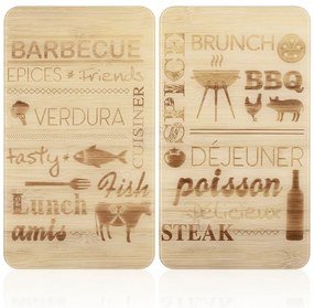 Капаци за печка 2 бр. от закалено стъкло 52x30 cm Barbecue – Maximex