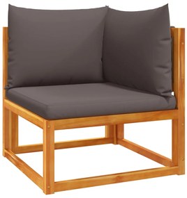 4008160 vidaXL Ъглов градински диван с възглавници, дърво, акация и въже
