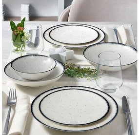 Комплект за хранене 24 части бял/черен/порцелан