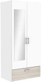 Гардероб Coben Двукрилен-дъб - бял