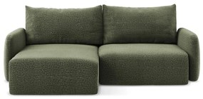 Зелен разтегателен ъглов диван с място за съхранение (ляв ъгъл) Kalena – Makamii