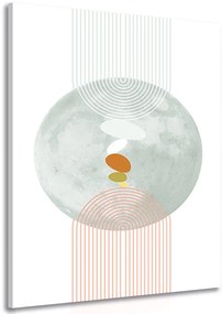 Картина на платно – Модерен кръг с дъга Mid-Century