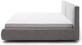 Сиво двойно легло 180x200 cm тапицирано с място за съхранение с включена подматрачна рамка Atesio – Meise Möbel