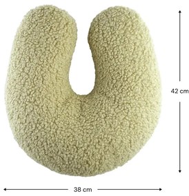 Зелена детска възглавница за диван от букле U – Wigiwama