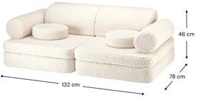 Кремав детски диван от букле 132 cm Settee – Wigiwama