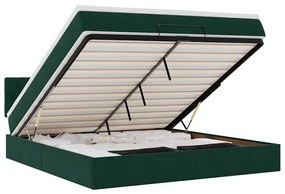 3312713 vidaXL Османска легло с матрак и LED, тъмнозелено, 180x200 см, кадифе
