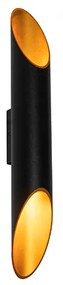 Модерна стенна лампа черна със злато отвътре 5.6 см - Organo
