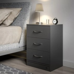 Нощно шкафче Eloise - комплект от 2 части, 3 чекмеджета, 54 × 39 × 28 cm antracitová
