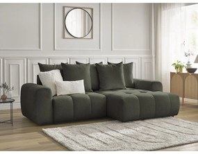 Шенилов сгъваем/с място за съхранение ъглов диван в цвят каки (десен ъгъл) Roxelane – Bobochic Paris