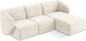 Бежов шенилов ъглов диван (десен ъгъл) Lani – Makamii