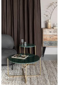 Зелена масичка за кафе с мраморен плот Timpa - White Label