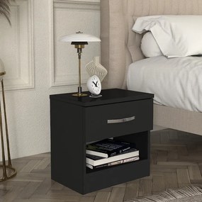 Lube melamine nightstand in black color 40x28,2x40см.