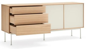 Кремавобял скрин с дъбов фурнир , ширина 180 см Yoko - Teulat