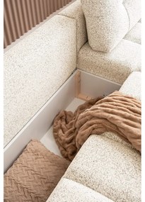 Кремав разтегателен модулен ъглов диван с място за съхранение (десен ъгъл) Lulu – Miuform