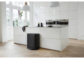 Кош за боклук Brabantia Bo Pedal 1003191, 2x30 л, Плавно затваряне, Противоплъзгаща основа, Черен