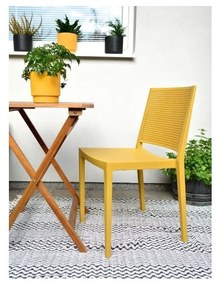 Жълт пластмасов градински стол Grid – Rojaplast