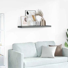323796 vidaXL Окачен стенен рафт, сив гланц, 90x23,5x3,8 см, МДФ