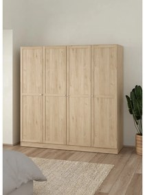 Гардероб с дъбов декор в естествен цвят 195,5x200 см Billund - Tvilum