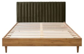 Тъмнозелено/естествено двойно легло с решетка 160x200 cm Oceane - Bobochic Paris