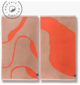 Оранжеви/светлокафяви кърпи в комплект от 2 броя от органичен памук 50x90 cm Nova Arte - Mette Ditmer Denmark