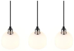 Бяло-сребристо висящо осветително тяло със стъклен абажур Molly – Trio