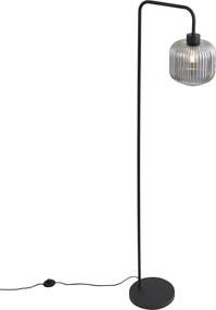 Интелигентна подова лампа черна с димно стъкло, включваща WiFi A60 - Ana