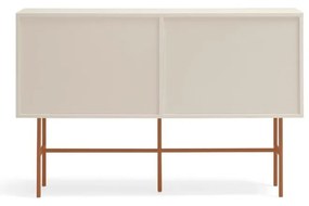 Нисък скрин с плъзгащи се врати в светлосиво-тухлено 140x91 cm Nube - Teulat