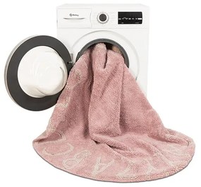 Светлорозов ръчно изработен памучен детски килим подходящ за пране ø150 cm ABC Vintage Nude – Lorena Canals