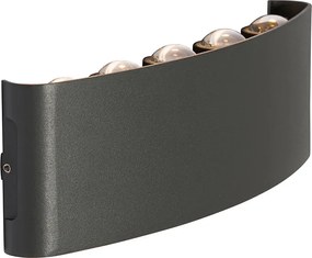 Външна стенна лампа тъмно сива с LED 10-светлина IP54 - Silly