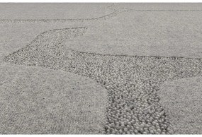 Сив вълнен килим 133x190 cm Morphic Organica – Agnella