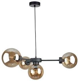 Пендел KALIOPE II 4xE14/50W/230V черен/опушен бежов