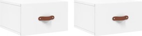 829773 vidaXL Нощни шкафчета за стенен монтаж, 2 бр, бели, 35x35x20 см