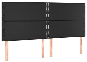 3116294 vidaXL Горни табли за легло, 4 бр,черна,90x5x78/88 см, изкуствена кожа