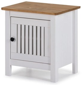 Бяла дървена нощна масичка Bruna - Marckeric