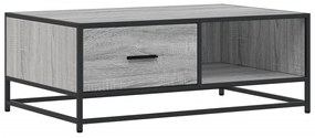 848757 vidaXL Кафе маса, сив сонома, 90x57x35 см, инженерно дърво и метал