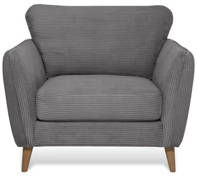 Тъмносиво кресло от рипсено кадифе Paris – Scandic