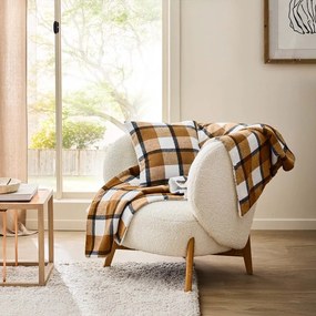 Кафяво одеяло от шерпа 125x150 cm Ecossais – douceur d'intérieur