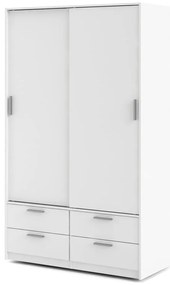 Бял гардероб с плъзгащи се врати 121x200 cm Line - Tvilum